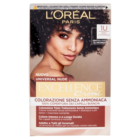 L'Oreal Paris Colorazione permanente senza ammoniaca, Riflesso Universale, Nero 1U